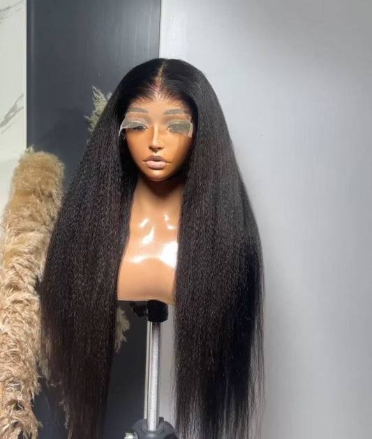 30 inches kinky straight with closure . 200% density