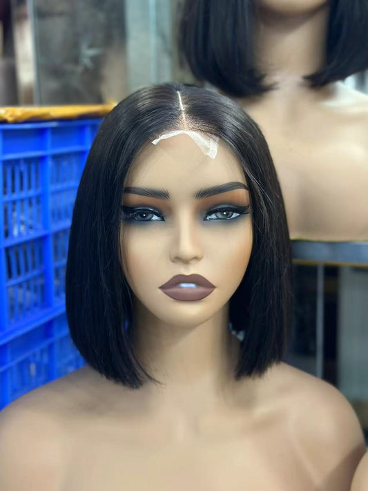 Vietnamese Bone Straight Bob Wig with 2x6 Closure - 10 Inches