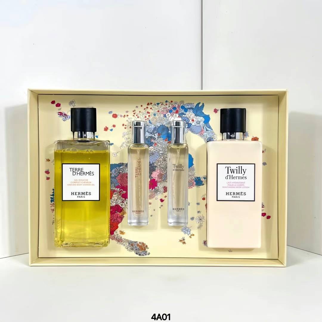 Hermès Terre d’Hermès Four-Piece Set – Earthy Elegance in Every Drop