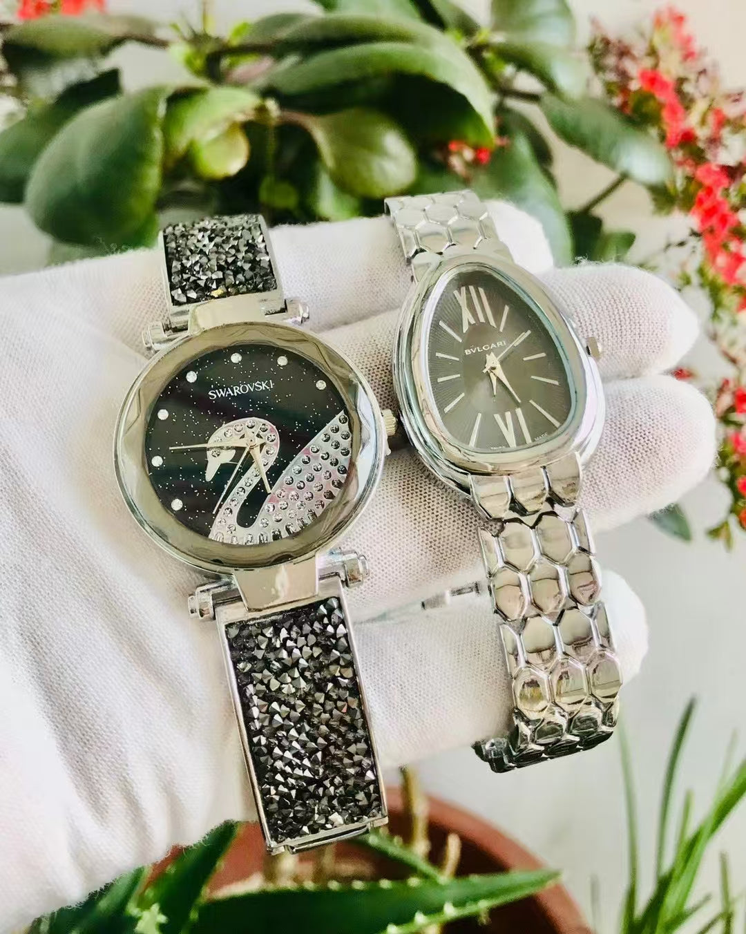 SWAROVSKI & BVLGARI WATCH SET